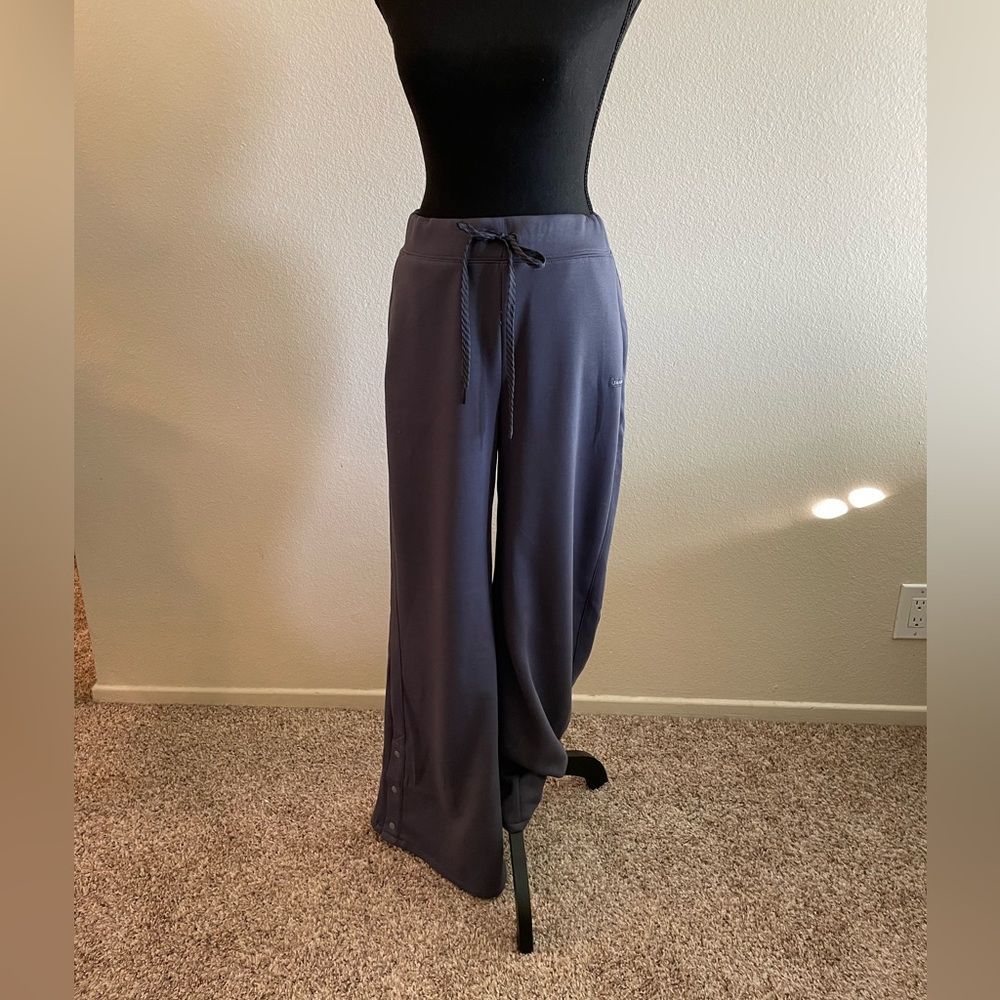 Jaanuu Slate Gray Wide-Leg Scrub Pants with Drawstring